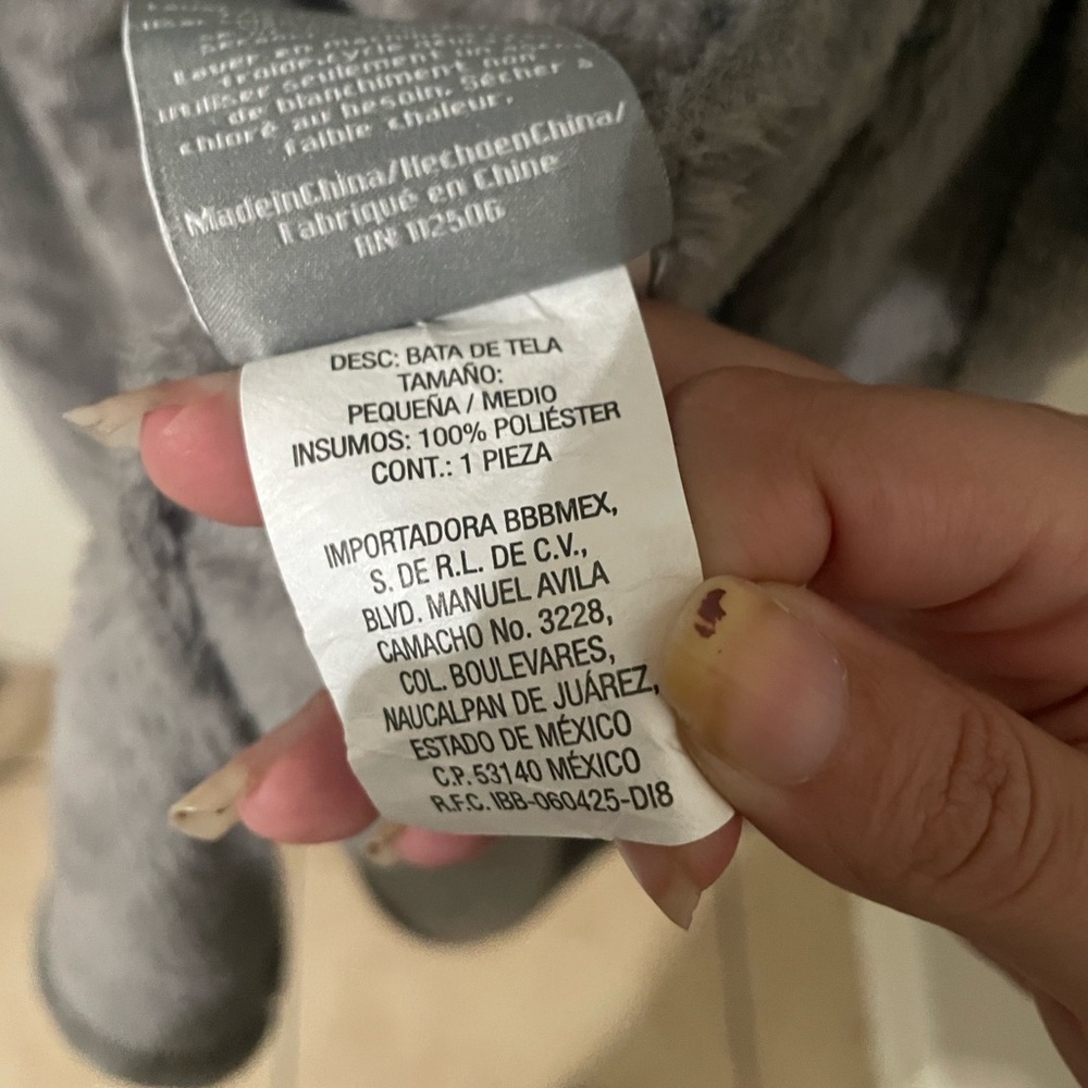 Brookstone Soft Gray NAP Robe Size S/M - Picture 5 of 6